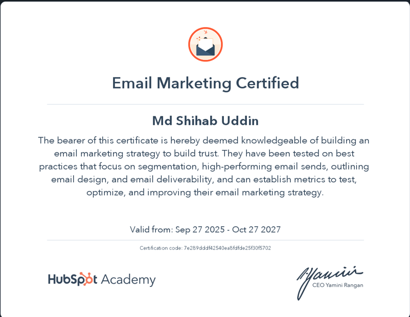 HubSpot Email Marketing Certificate