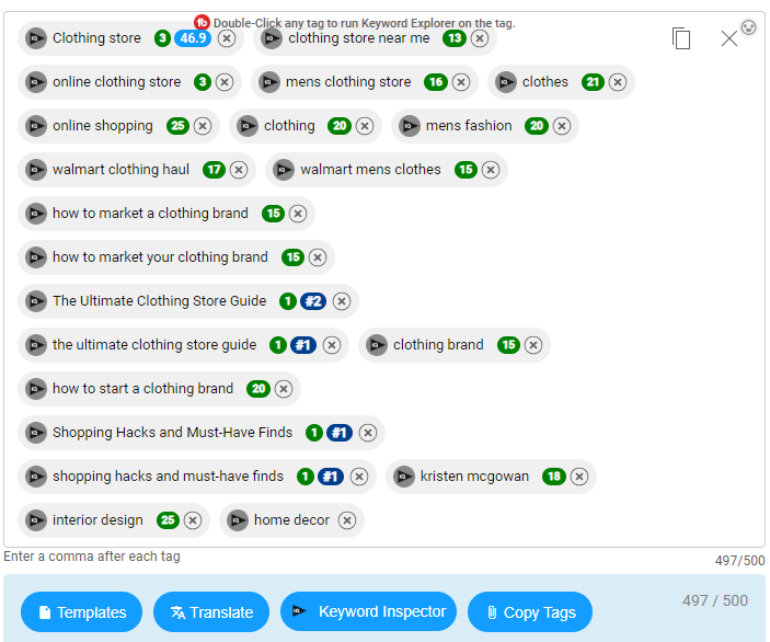 YouTube Channel Explosion - TubeBuddy Tag Optimization β 497/500